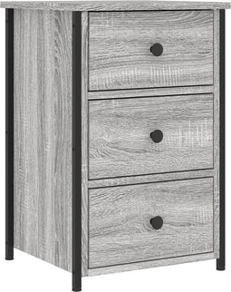 vidaXL - Nachtkastje - 40x36x60 - cm - bewerkt - hout - grijs - sonoma - eikenkleurig