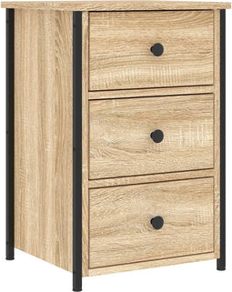 vidaXL - Nachtkastje - 40x36x60 - cm - bewerkt - hout - sonoma - eikenkleurig