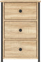 vidaXL - Nachtkastje - 40x36x60 - cm - bewerkt - hout - sonoma - eikenkleurig
