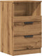 vidaXL - Nachtkastje - 40x36x65 - cm - bewerkt - hout - artisanaal - eikenkleurig