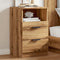 vidaXL - Nachtkastje - 40x36x65 - cm - bewerkt - hout - artisanaal - eikenkleurig
