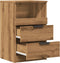 vidaXL - Nachtkastje - 40x36x65 - cm - bewerkt - hout - artisanaal - eikenkleurig