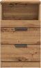 vidaXL - Nachtkastje - 40x36x65 - cm - bewerkt - hout - artisanaal - eikenkleurig