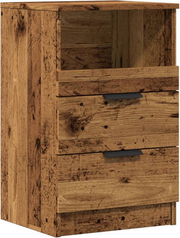 vidaXL - Nachtkastje - 40x36x65 - cm - bewerkt - hout - oud - houtkleurig