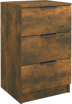 vidaXL - Nachtkastje - 40x36x65 - cm - gerookt - eikenkleurig