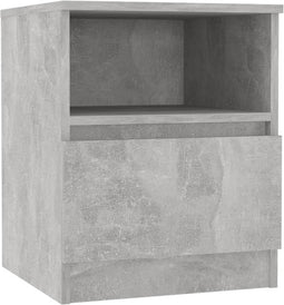 vidaXL - Nachtkastje - 40x40x50 - cm - bewerkt - hout - betongrijs