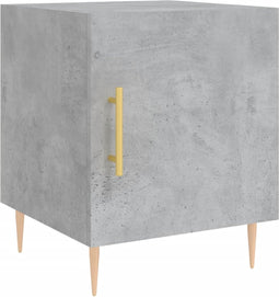 vidaXL - Nachtkastje - 40x40x50 - cm - bewerkt - hout - betongrijs