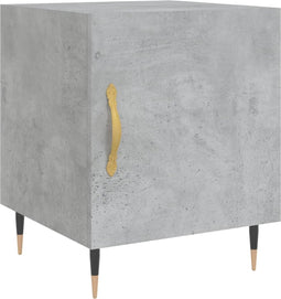 vidaXL - Nachtkastje - 40x40x50 - cm - bewerkt - hout - betongrijs