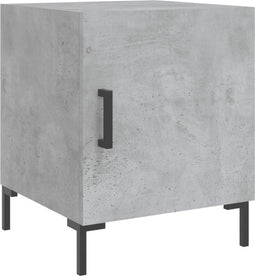 vidaXL - Nachtkastje - 40x40x50 - cm - bewerkt - hout - betongrijs