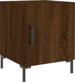 vidaXL - Nachtkastje - 40x40x50 - cm - bewerkt - hout - bruin - eikenkleur