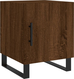 vidaXL - Nachtkastje - 40x40x50 - cm - bewerkt - hout - bruin - eikenkleur