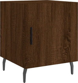 vidaXL - Nachtkastje - 40x40x50 - cm - bewerkt - hout - bruin - eikenkleur
