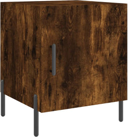vidaXL - Nachtkastje - 40x40x50 - cm - bewerkt - hout - gerookt - eikenkleurig