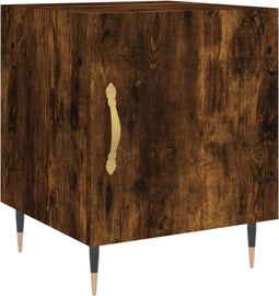 vidaXL - Nachtkastje - 40x40x50 - cm - bewerkt - hout - gerookt - eikenkleurig