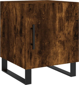 vidaXL - Nachtkastje - 40x40x50 - cm - bewerkt - hout - gerookt - eikenkleurig