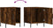vidaXL - Nachtkastje - 40x40x50 - cm - bewerkt - hout - gerookt - eikenkleurig