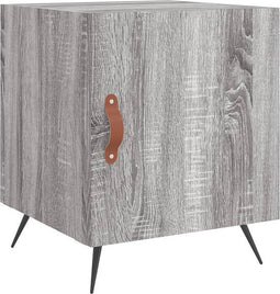 vidaXL - Nachtkastje - 40x40x50 - cm - bewerkt - hout - grijs - sonoma - eikenkleurig