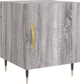 vidaXL - Nachtkastje - 40x40x50 - cm - bewerkt - hout - grijs - sonoma - eikenkleurig