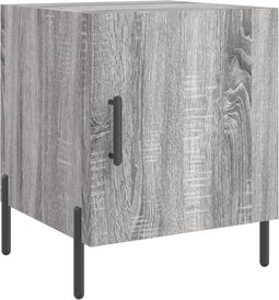 vidaXL - Nachtkastje - 40x40x50 - cm - bewerkt - hout - grijs - sonoma - eikenkleurig