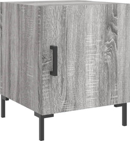 vidaXL - Nachtkastje - 40x40x50 - cm - bewerkt - hout - grijs - sonoma - eikenkleurig