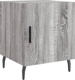 vidaXL - Nachtkastje - 40x40x50 - cm - bewerkt - hout - grijs - sonoma - eikenkleurig