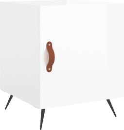 vidaXL - Nachtkastje - 40x40x50 - cm - bewerkt - hout - hoogglans - wit
