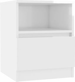 vidaXL - Nachtkastje - 40x40x50 - cm - bewerkt - hout - hoogglans - wit