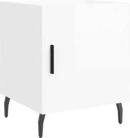 vidaXL - Nachtkastje - 40x40x50 - cm - bewerkt - hout - hoogglans - wit