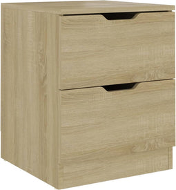 vidaXL - Nachtkastje - 40x40x50 - cm - bewerkt - hout - sonoma - eikenkleurig