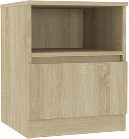 vidaXL - Nachtkastje - 40x40x50 - cm - bewerkt - hout - sonoma - eikenkleurig