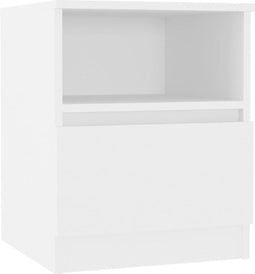 vidaXL - Nachtkastje - 40x40x50 - cm - bewerkt - hout - wit
