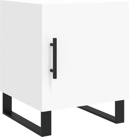 vidaXL - Nachtkastje - 40x40x50 - cm - bewerkt - hout - wit