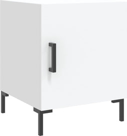 vidaXL - Nachtkastje - 40x40x50 - cm - bewerkt - hout - wit