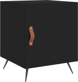 vidaXL - Nachtkastje - 40x40x50 - cm - bewerkt - hout - zwart