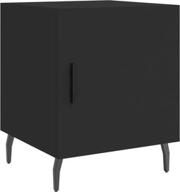 vidaXL - Nachtkastje - 40x40x50 - cm - bewerkt - hout - zwart