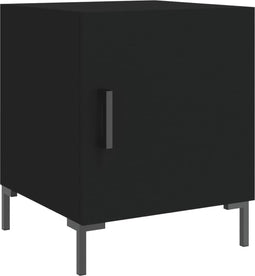 vidaXL - Nachtkastje - 40x40x50 - cm - bewerkt - hout - zwart