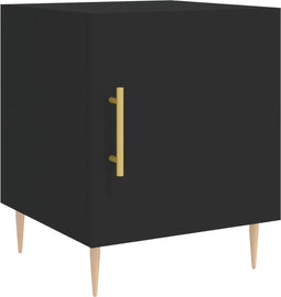 vidaXL - Nachtkastje - 40x40x50 - cm - bewerkt - hout - zwart