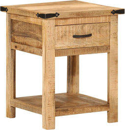 vidaXL - Nachtkastje - 40x40x50 - cm - massief - mangohout
