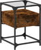 vidaXL - Nachtkastje - 40x40x55 - cm - bewerkt - hout - gerookt - eikenkleurig