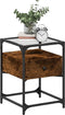 vidaXL - Nachtkastje - 40x40x55 - cm - bewerkt - hout - gerookt - eikenkleurig