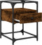vidaXL - Nachtkastje - 40x40x55 - cm - bewerkt - hout - gerookt - eikenkleurig