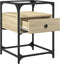 vidaXL - Nachtkastje - 40x40x55 - cm - bewerkt - hout - sonoma - eikenkleurig