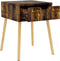 vidaXL - Nachtkastje - 40x40x56 - cm - bewerkt - hout - gerookt - eikenkleurig