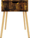 vidaXL - Nachtkastje - 40x40x56 - cm - bewerkt - hout - gerookt - eikenkleurig