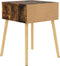 vidaXL - Nachtkastje - 40x40x56 - cm - bewerkt - hout - gerookt - eikenkleurig