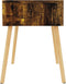 vidaXL - Nachtkastje - 40x40x56 - cm - bewerkt - hout - gerookt - eikenkleurig