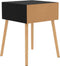 vidaXL - Nachtkastje - 40x40x56 - cm - bewerkt - hout - hoogglans - zwart
