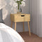 vidaXL - Nachtkastje - 40x40x56 - cm - bewerkt - hout - sonoma - eikenkleurig