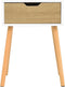 vidaXL - Nachtkastje - 40x40x56 - cm - bewerkt - hout - wit - en - sonoma - eikenkleurig