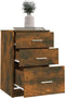 vidaXL - Nachtkastje - 40x40x63 - cm - bewerkt - hout - gerookt - eikenkleurig